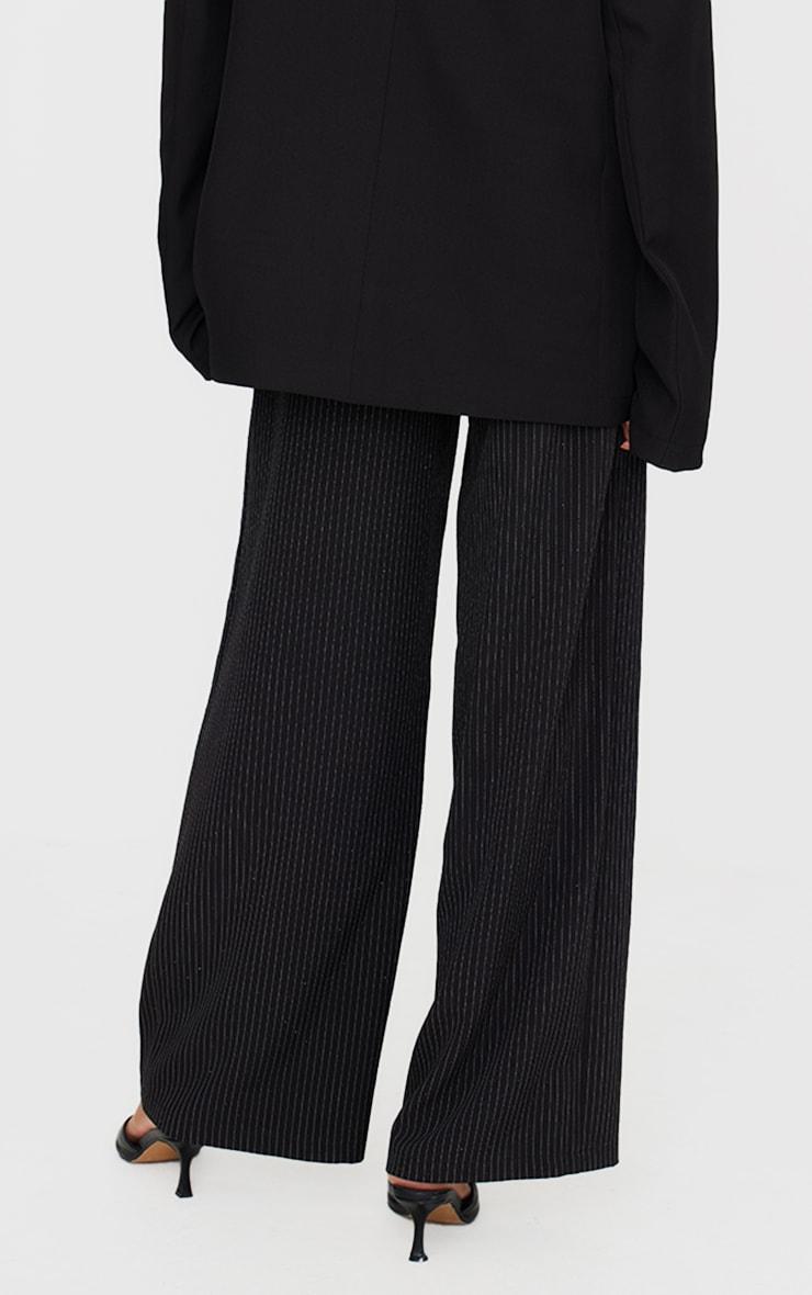 Black Hotfix Tailored Wide Leg Pants Product Image