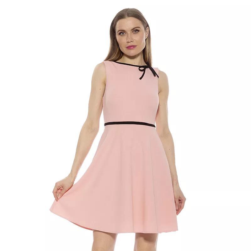 Womens ALEXIA ADMOR Ida Crewneck Fit And Flare Dress Product Image