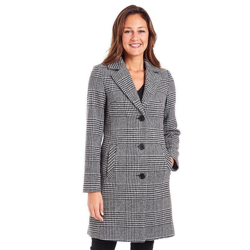 Womens Fleet Street Houndstooth Wool Blend Topper Coat Product Image