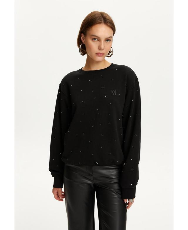 Nocturne Womens Studded Sweatshirt Product Image