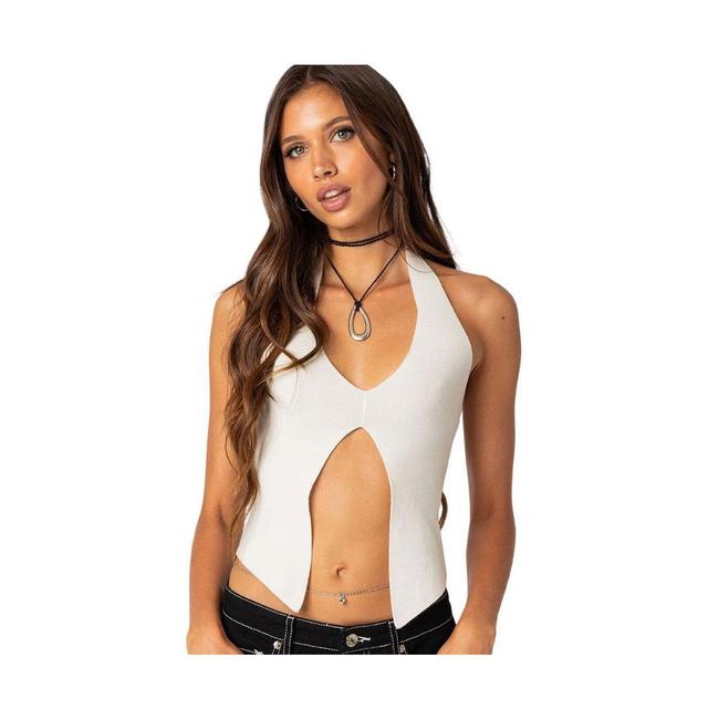 EDIKTED Sculpt Split Front Halter Top Product Image