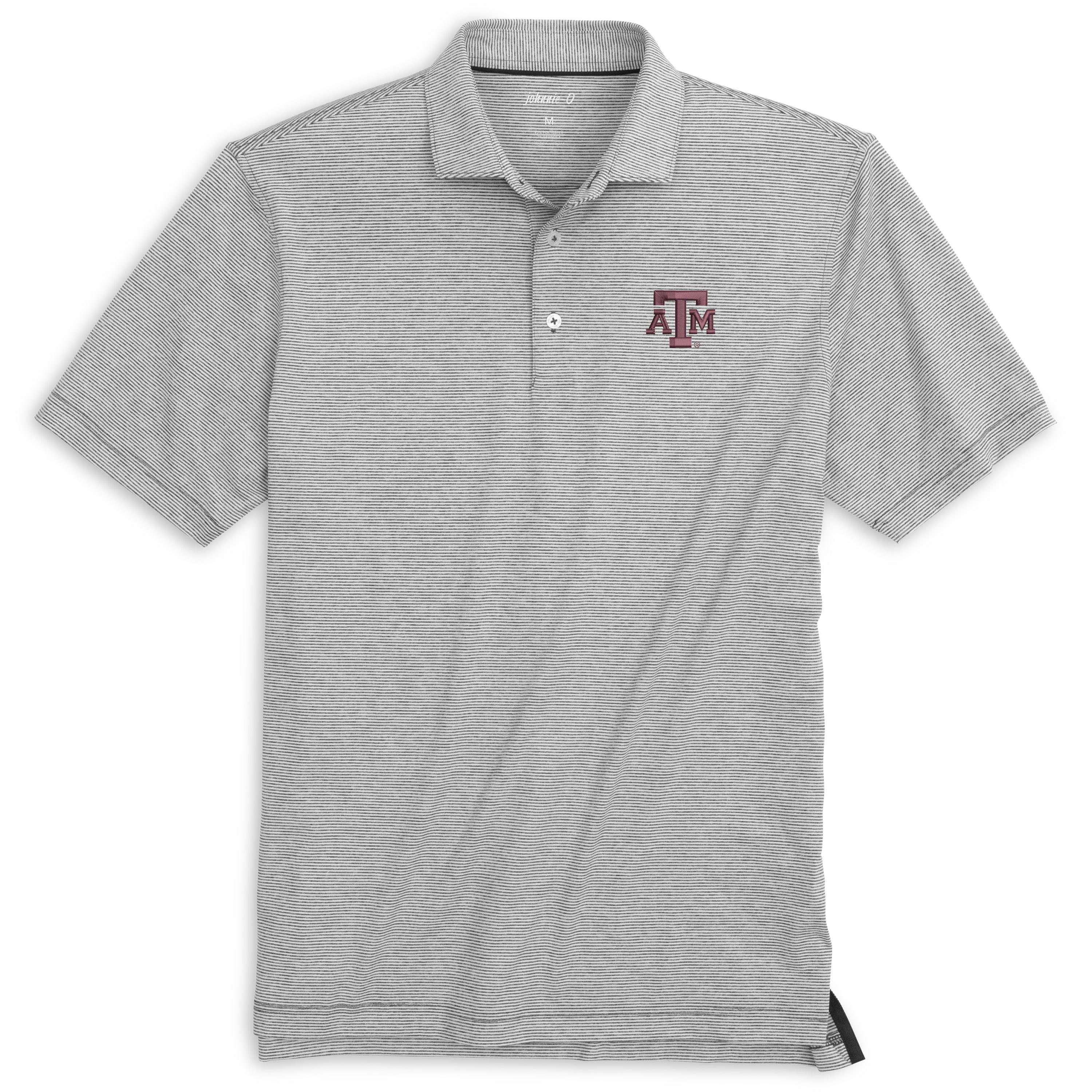 Texas A&M Lyndonn Striped Jersey Performance Polo - Vault Logo Male Product Image