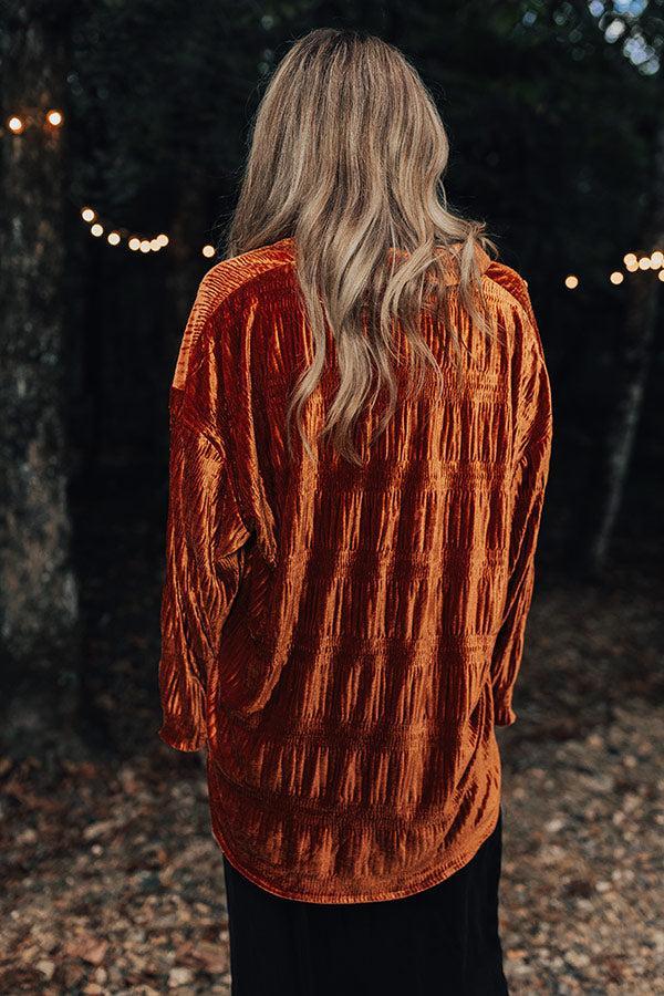 Amazing Views Velvet Top in Rust Product Image