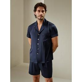 22 Momme Contrast Trim Short Silk Pajama Set Product Image