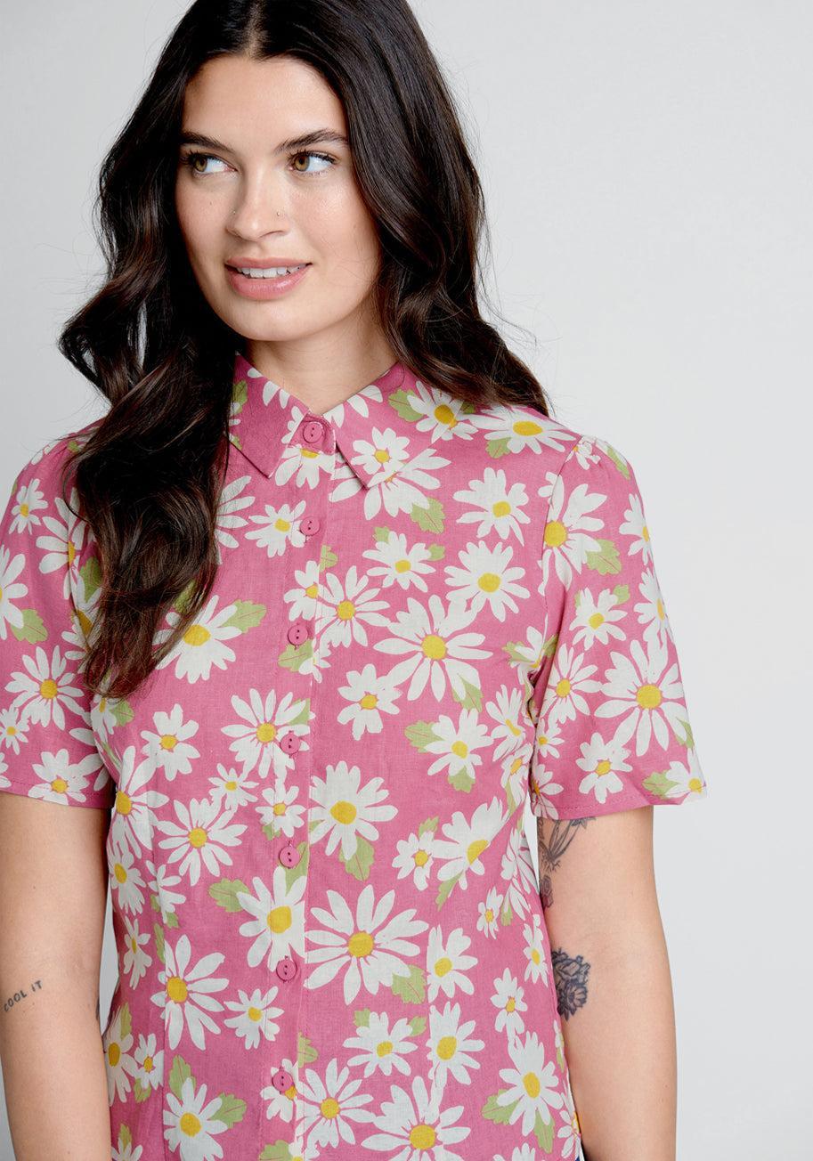 Sweet Summer Zephyr Button-Up Blouse Product Image