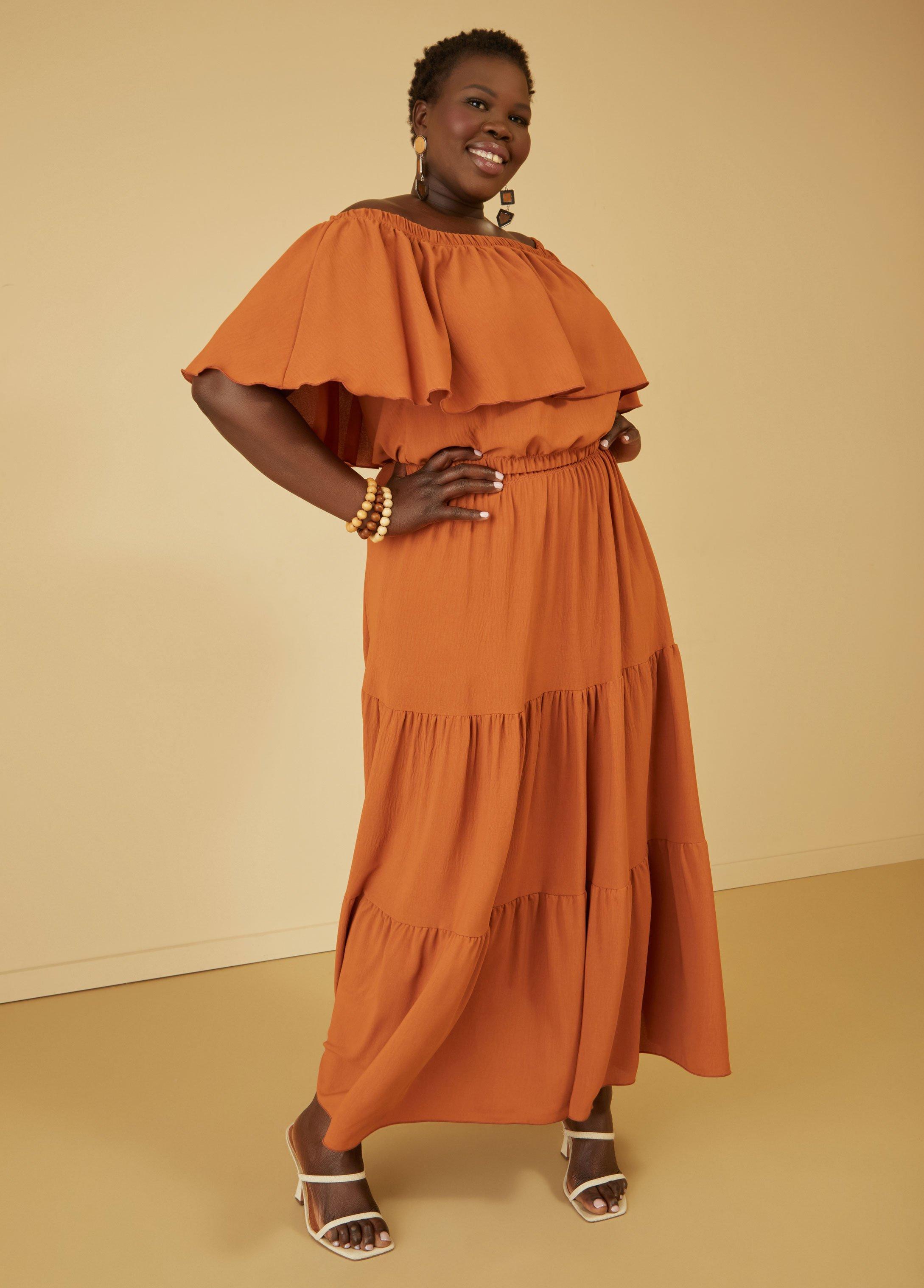 Plus Size Flounced Maxi Skirt Ashley Stewart Product Image