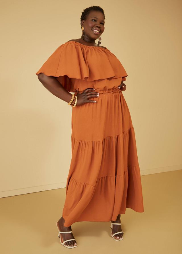 Plus Size Flounced Maxi Skirt Ashley Stewart Product Image