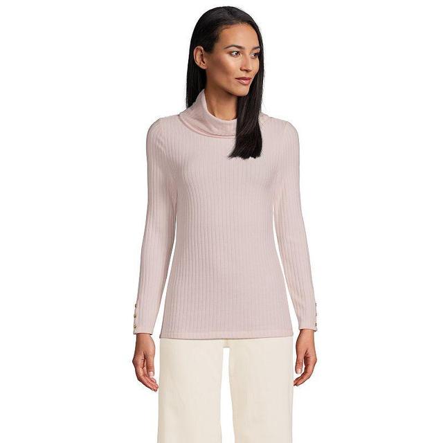 Womens Lands End Long-Sleeve Wide Rib Turtleneck Product Image