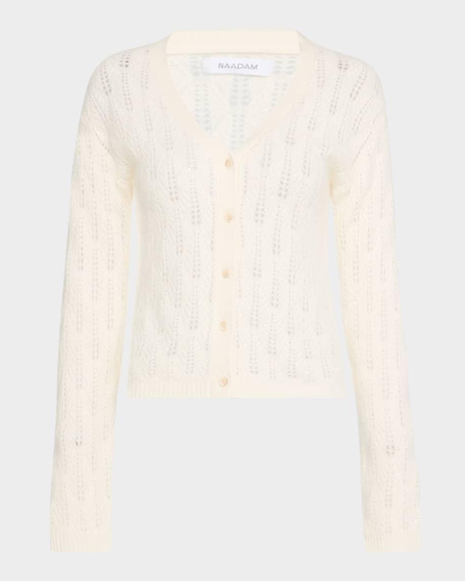 Cashmere Pointelle-Knit Cardigan Product Image