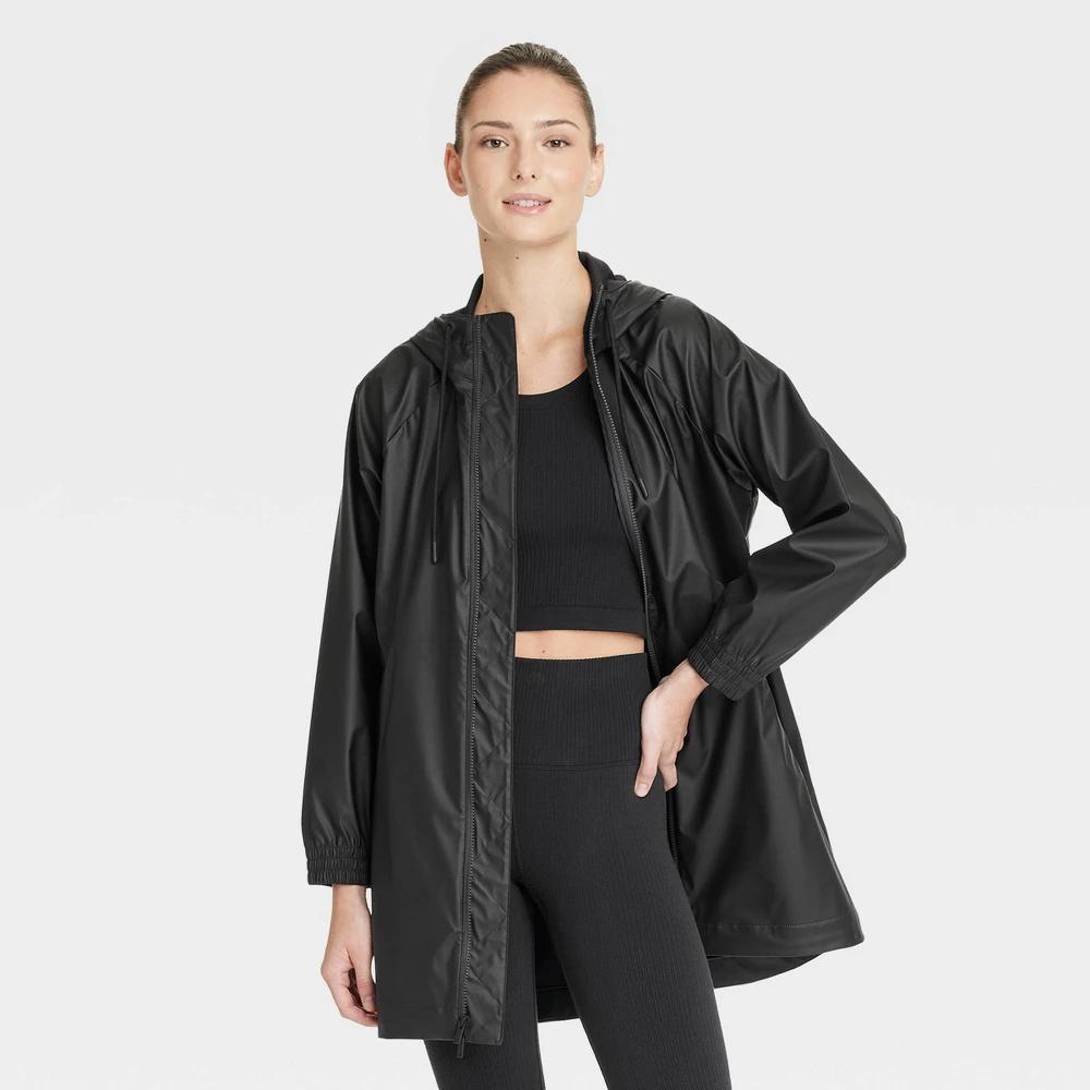 Womens Rain Coat - All In Motion Black Product Image