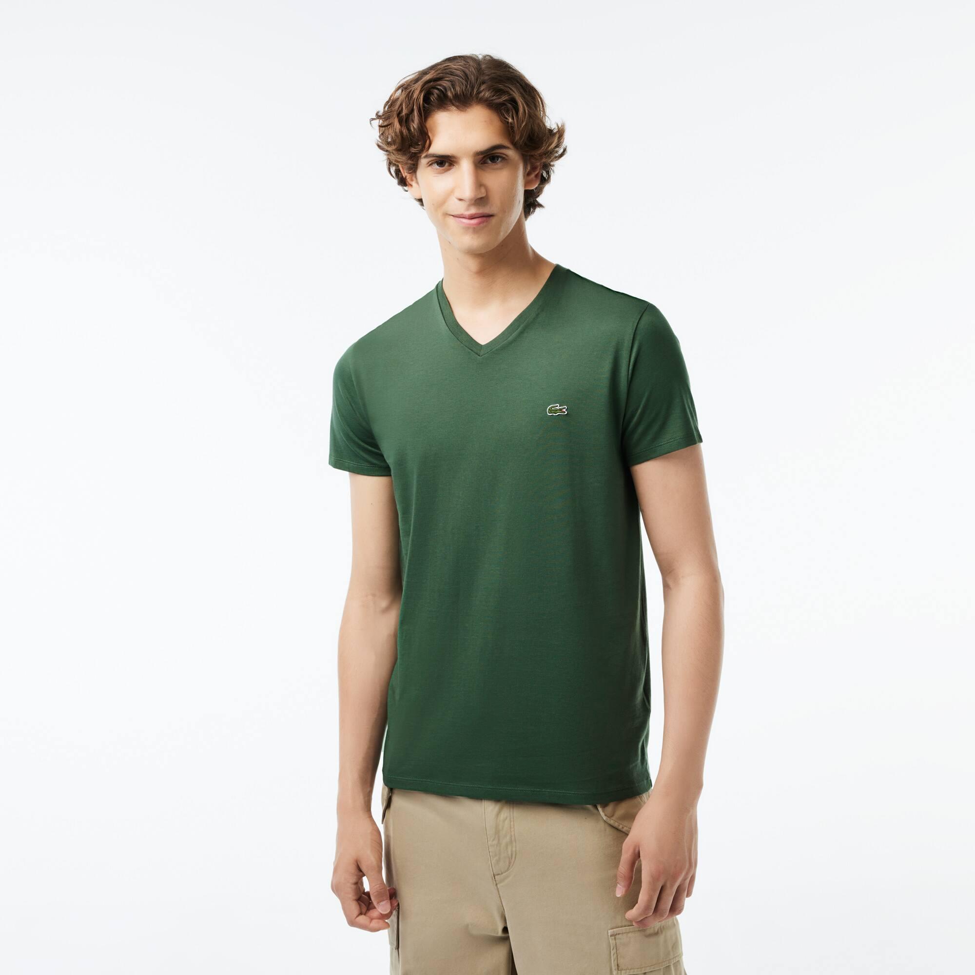 Lightweight Cotton Pima V Neck T-shirt Product Image