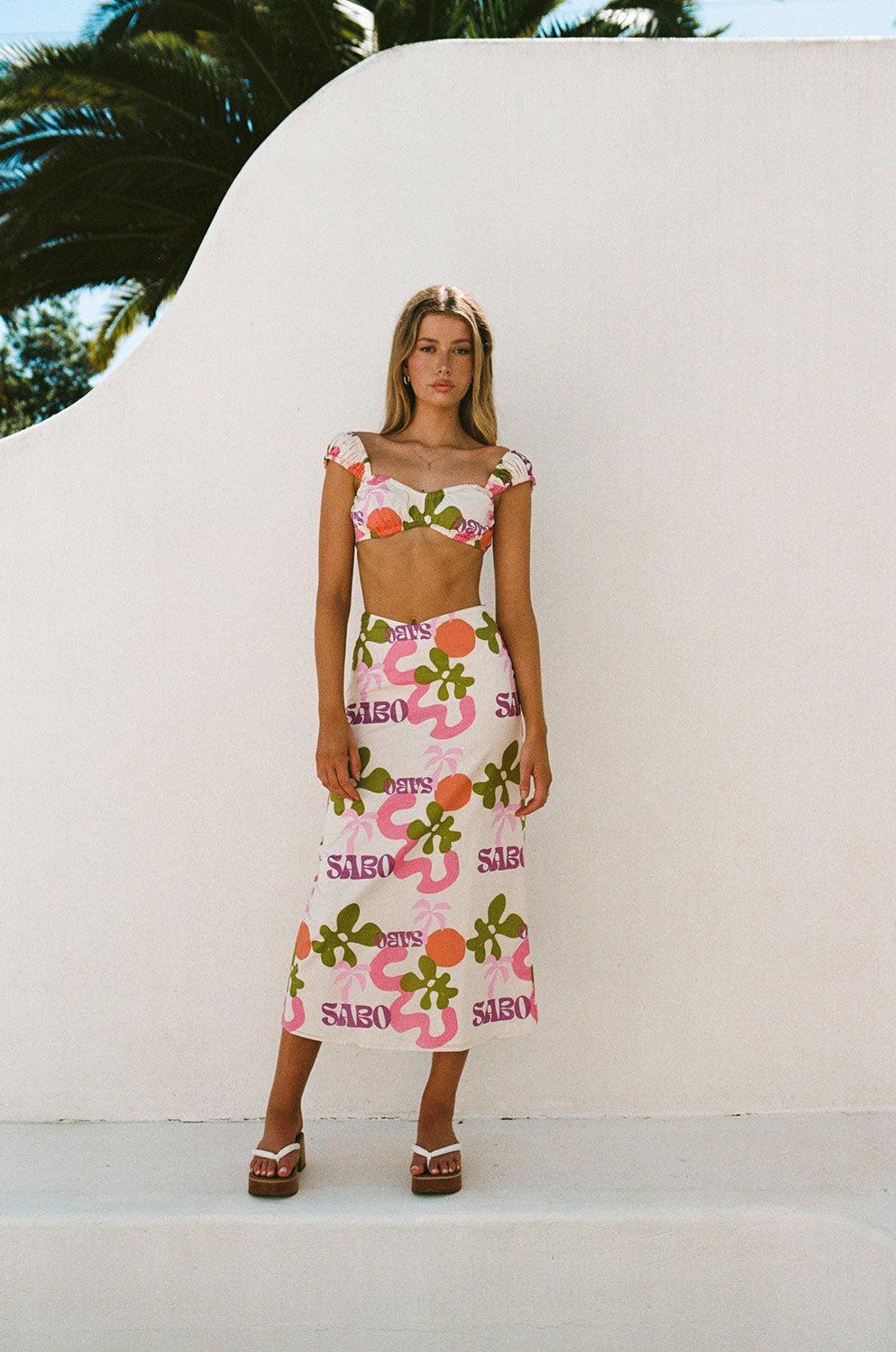 Aaliyah Midi Skirt - Tropical Product Image