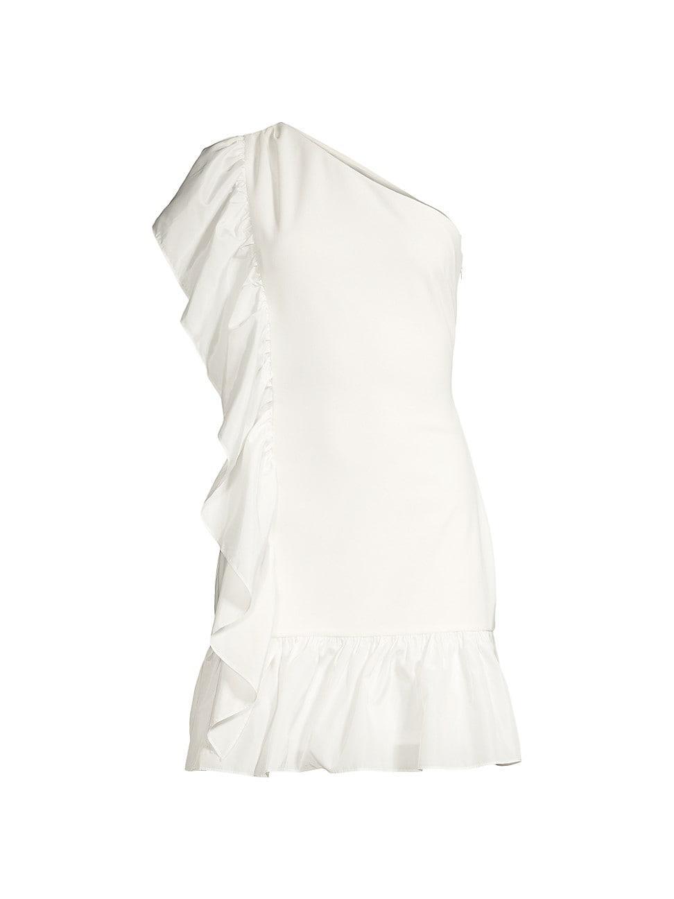 Womens One-Shoulder Ruffled Minidress Product Image