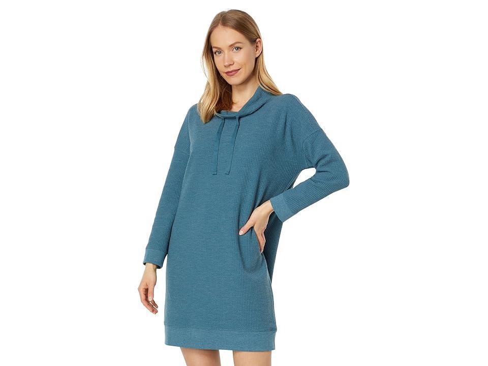 Lilla P 3/4 Sleeve Mock Neck Dress (Atlantis) Women's Dress Product Image