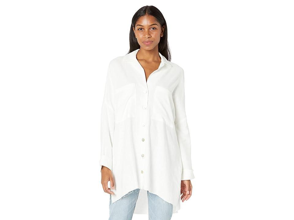 Show Me Your Mumu Johns Button-Down Shirt (White Linen) Women's Clothing Product Image