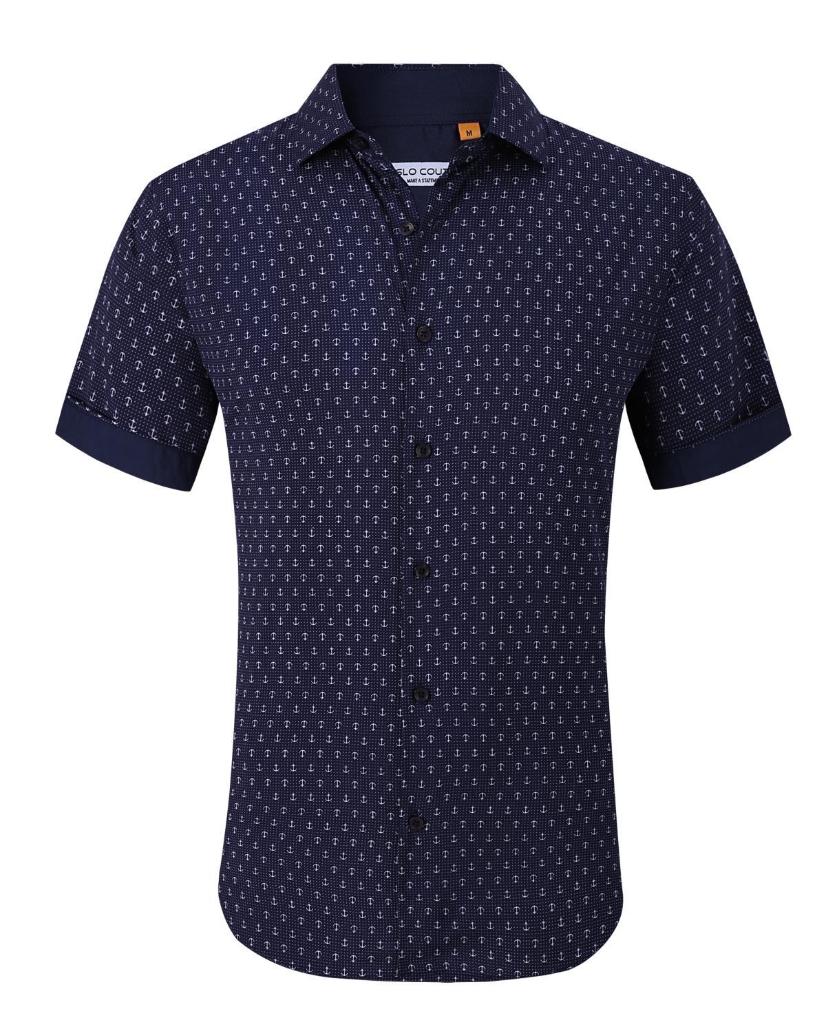 Suslo Couture Mens Slim-Fit Geo-Print Performance Shirt Product Image