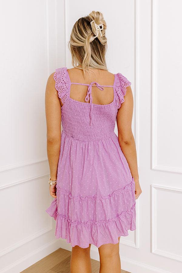 Adventure Seeker Smocked Mini Dress In Lavender Product Image