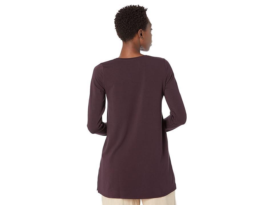 Eileen Fisher Petite Crew Neck Tunic (Cassis) Women's Clothing Product Image