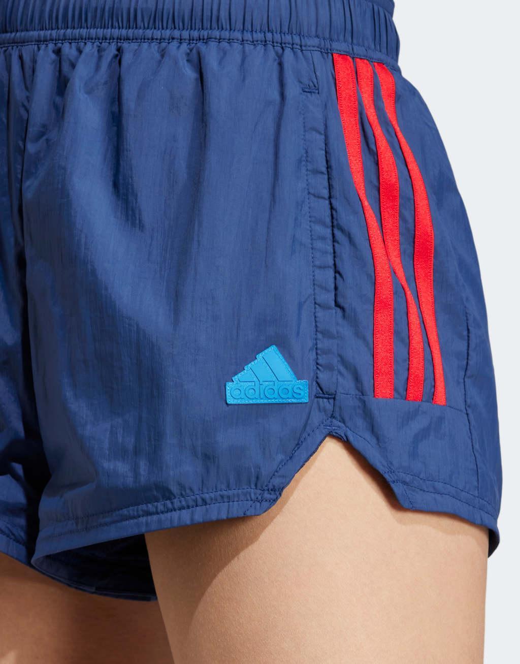 adidas Football Tiro woven shorts in navy blue with red stripes Product Image