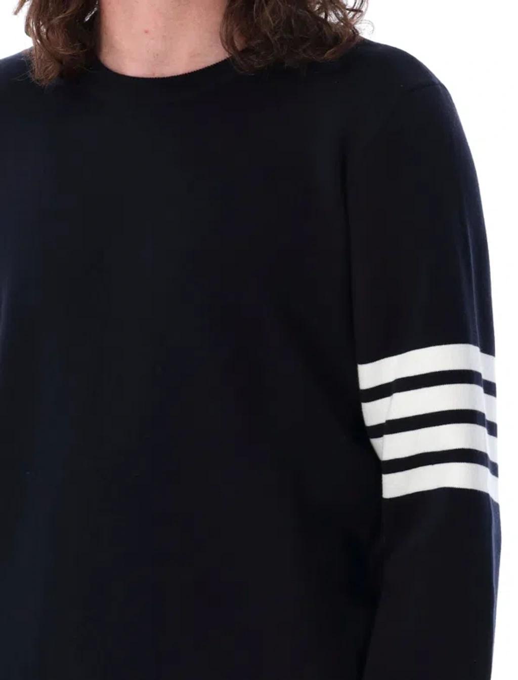 Milano Stitch Crew Neck Pullover In Cott In Black Product Image