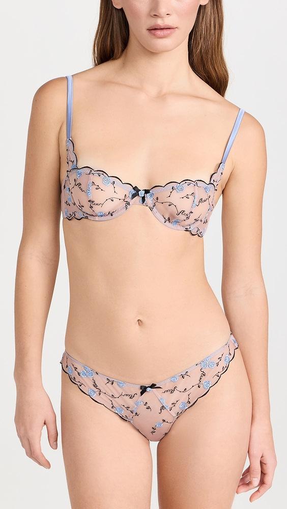 Fleur du Mal Rose and Vine Embroidery Balconette Bra | Shopbop Product Image