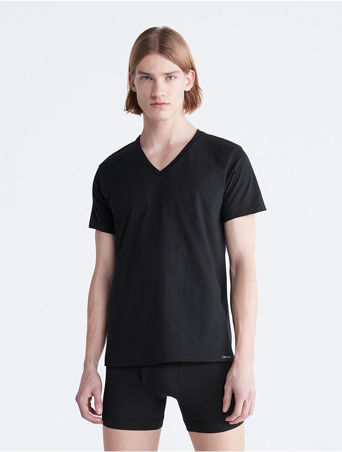 Calvin Klein Cotton Classic Solid V-Neck Undershirts 3 Product Image