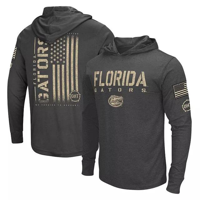 Mens Colosseum Heather Black Florida Gators Team OHT Military Appreciation Long Sleeve Hoodie T-Shirt Product Image