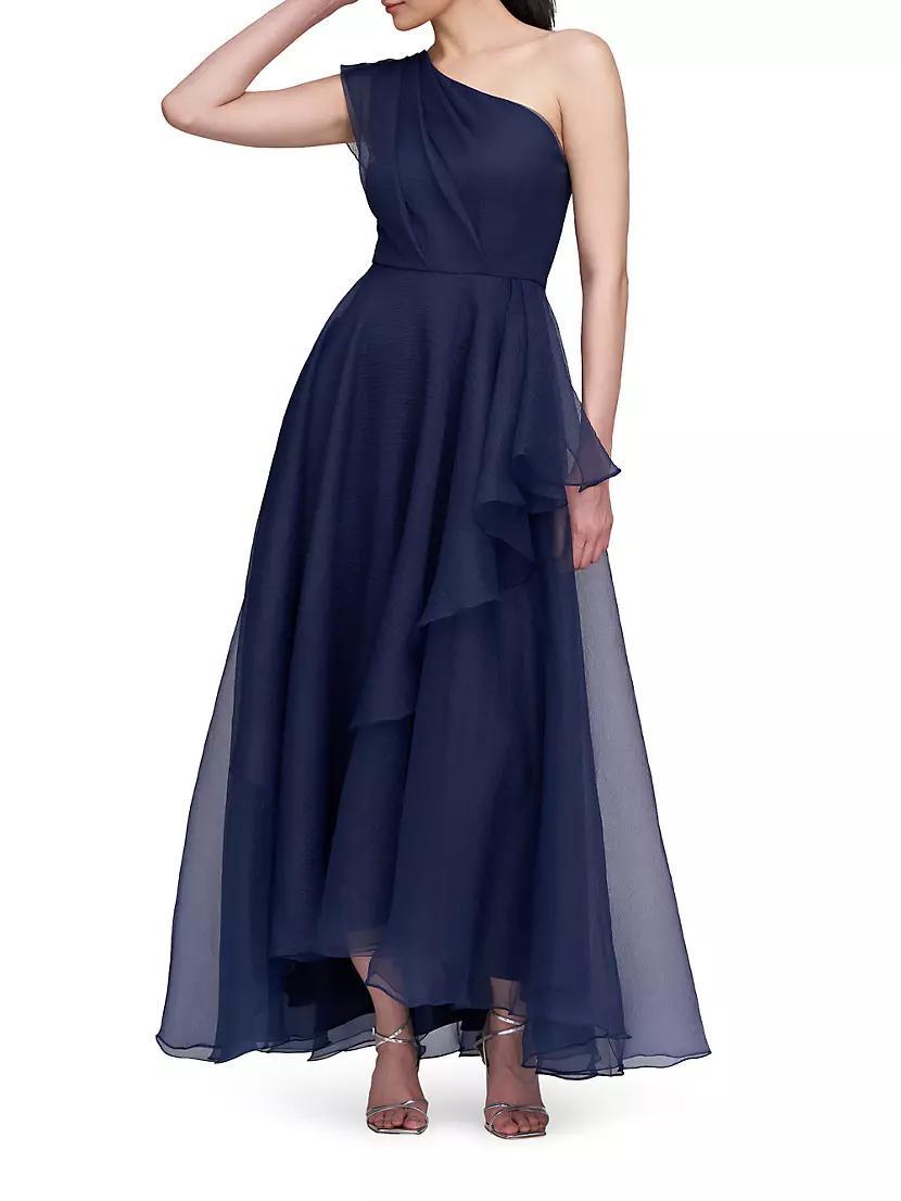 Savannah Pebbled Organza One-Shoulder Gown Product Image