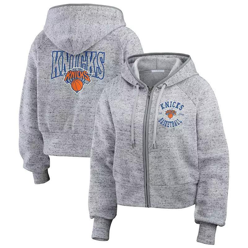 Womens WEAR by Erin Andrews Heather Gray New York Knicks Speckled Radiator Full-Zip Hoodie product image