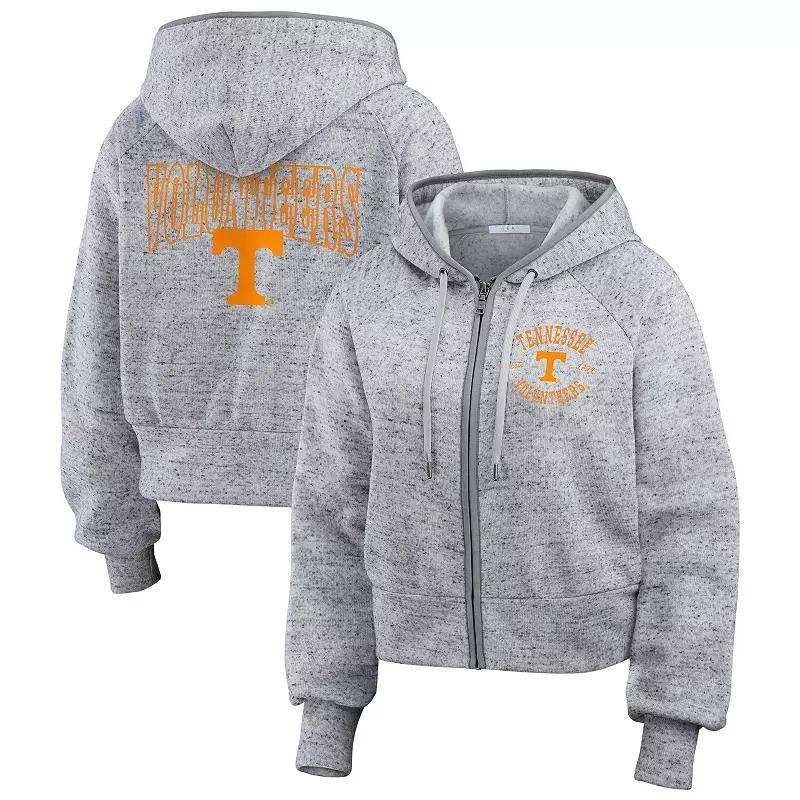 Womens WEAR by Erin Andrews Heather Gray Tennessee Volunteers Wear Speckle Double-Hit Raglan Full-Zip Hoodie product image