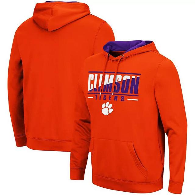 Mens Colosseum Clemson Tigers Slash Stack 2.0 Pullover Hoodie Product Image