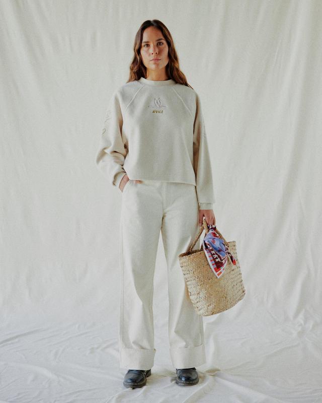 Gabrielle Monceaux Crewneck Sweatshirt - Ecru Product Image