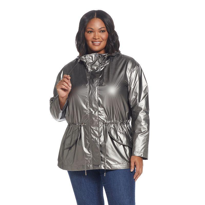 Womens Weathercast Metallic Anorak Jacket Silver Product Image