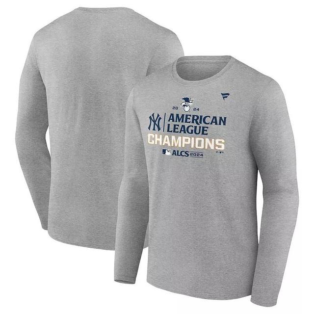 Mens Fanatics Heather Gray New York Yankees 2024 American League Champions Locker Room Long Sleeve T-Shirt Product Image