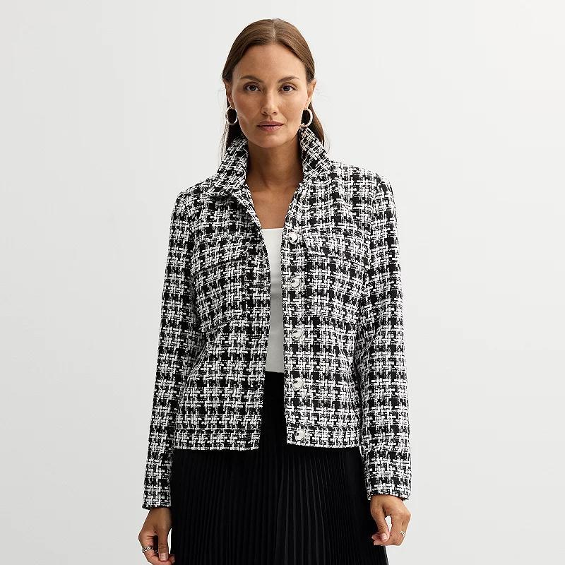 Womens Nine West Cropped Button-Front Jacket Product Image