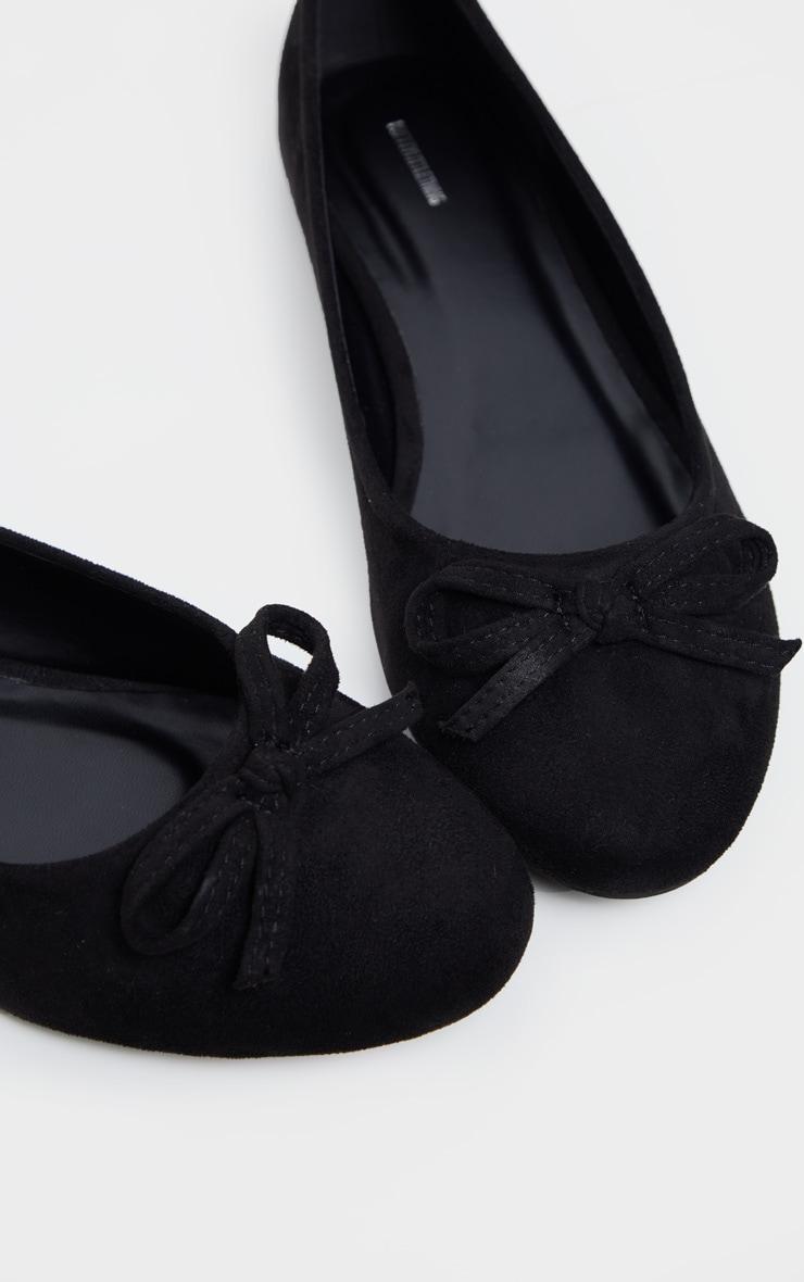 Black Wide Fit Round Toe Ballet Shoes Product Image