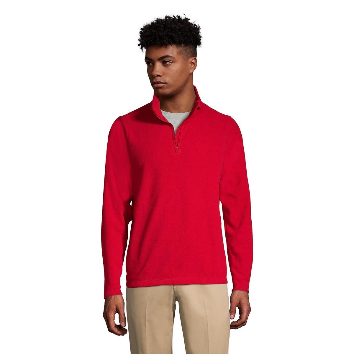 Mens Lands End Lightweight Fleece Quarter Zip Pullover Product Image