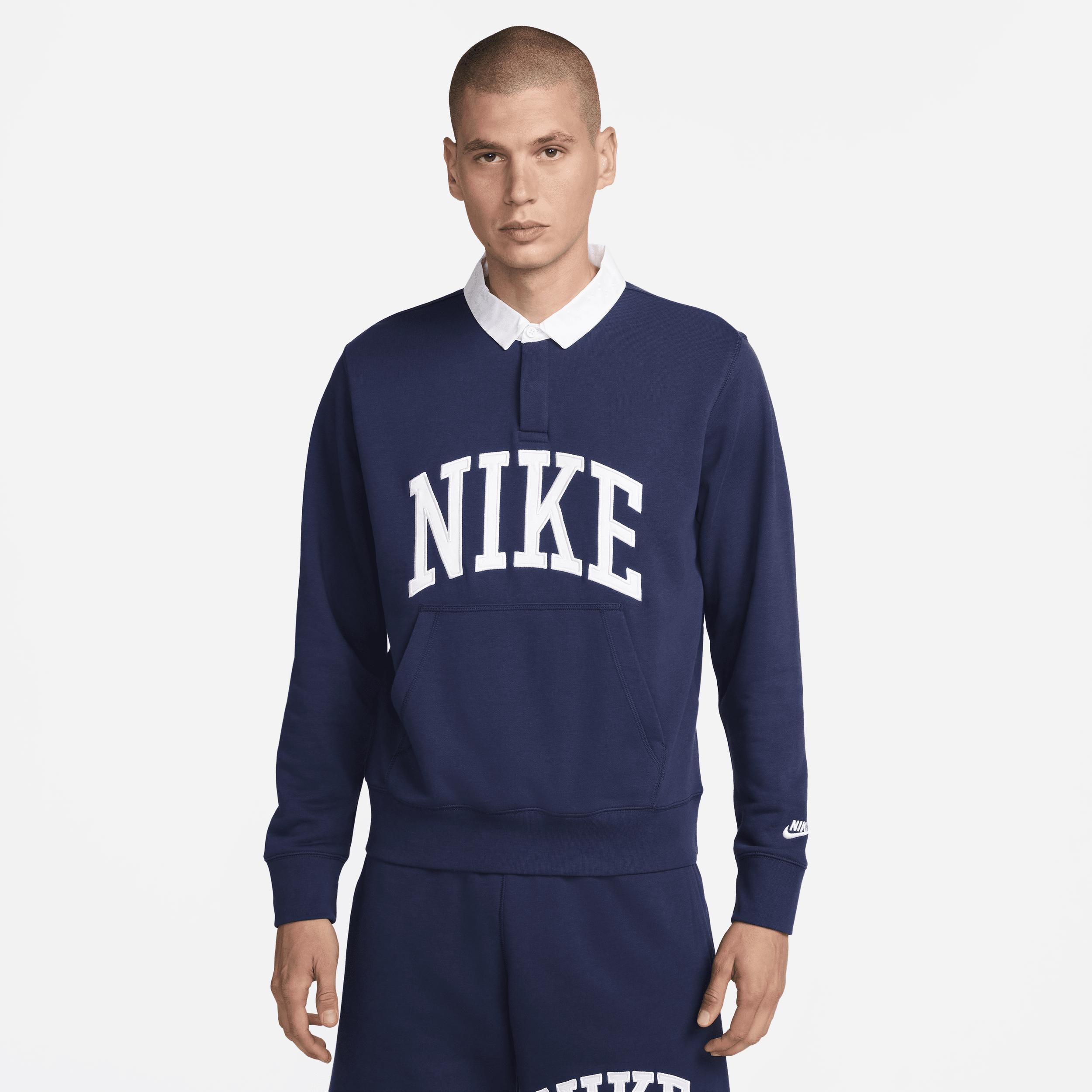 Nike Men's Club Fleece Long-Sleeve Fleece Polo Product Image