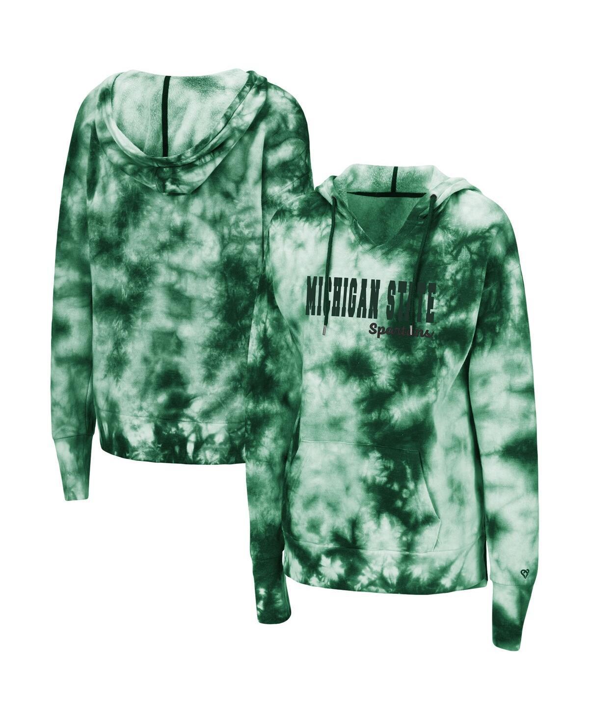 Womens Colosseum Michigan State Spartans Shavonee Tie-Dye Pullover Hoodie Product Image