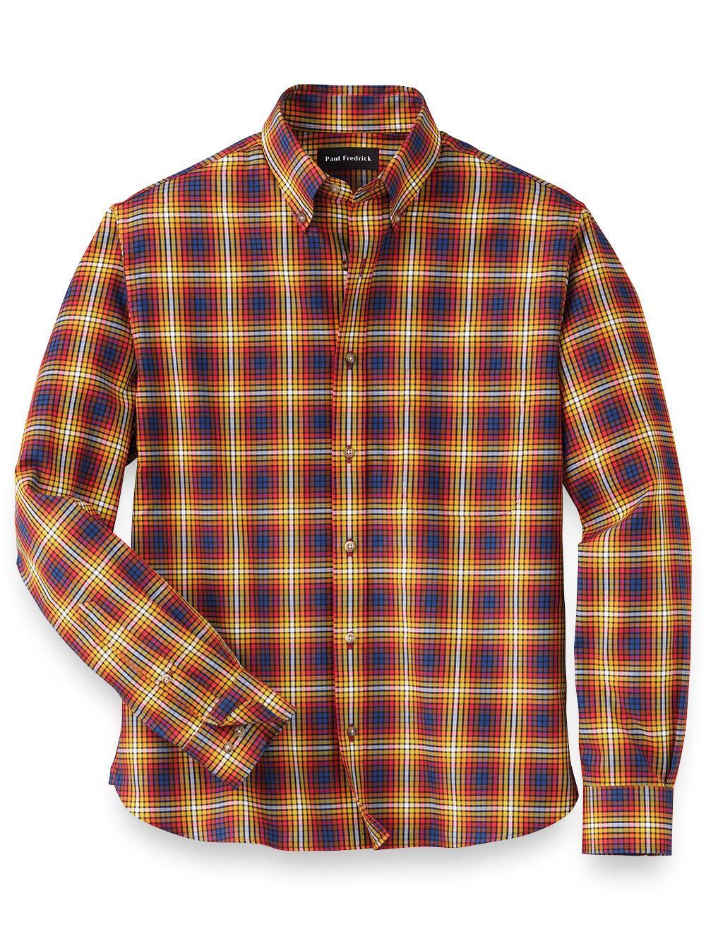 Slim Fit Cotton Check Casual Shirt Product Image