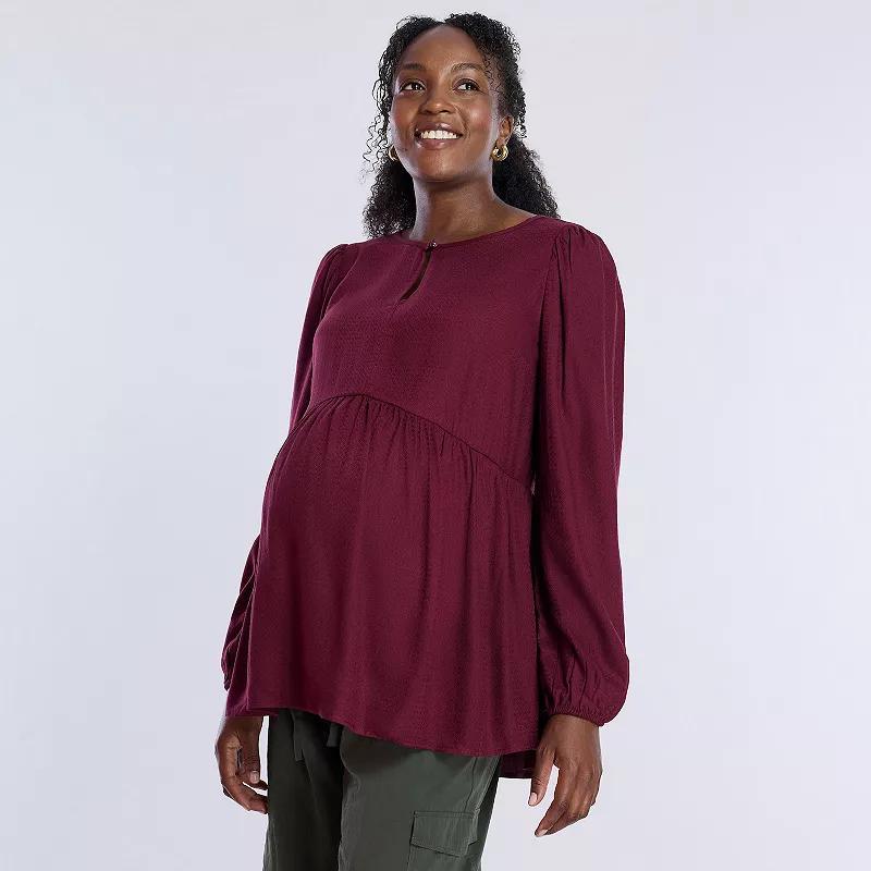 Maternity Motherhood Woven Keyhole Blouse, Womens Product Image