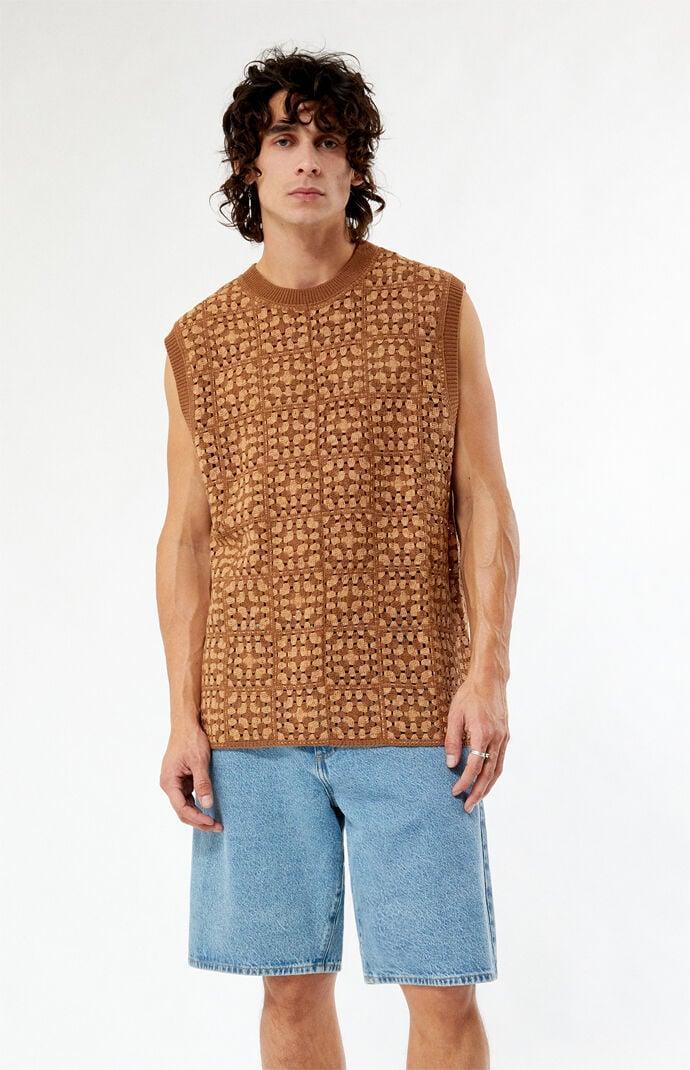 Men's Crochet Sweater Vest Product Image