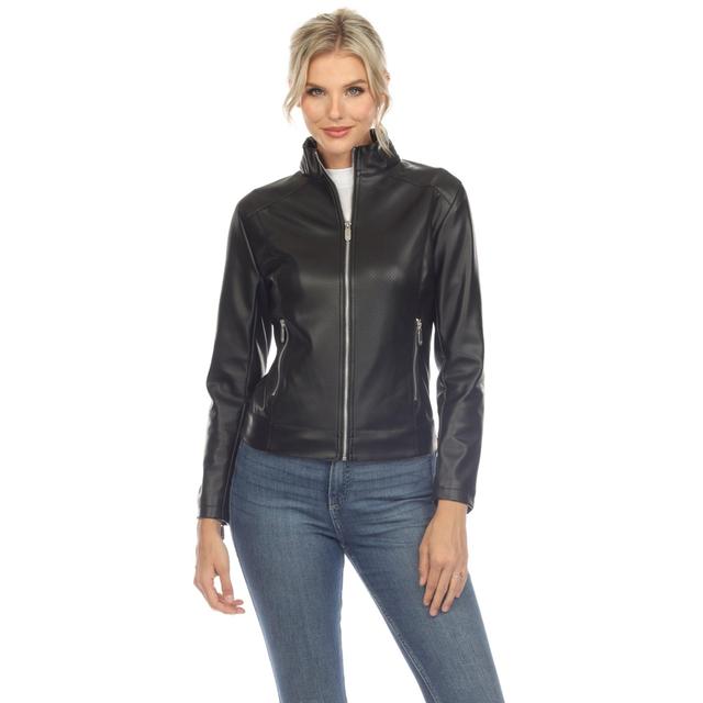 Classic Biker Faux Leather Jacket Product Image