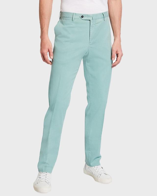 PT Torino Men's Delave Stretch-Cotton Chino Pants - Size: 54 EU (38R US) - GREEN Product Image