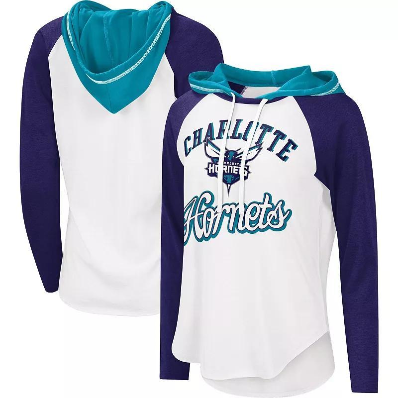 Womens G-III 4Her by Carl Banks Charlotte Hornets MVP Raglan Hoodie Long Sleeve T-Shirt Product Image