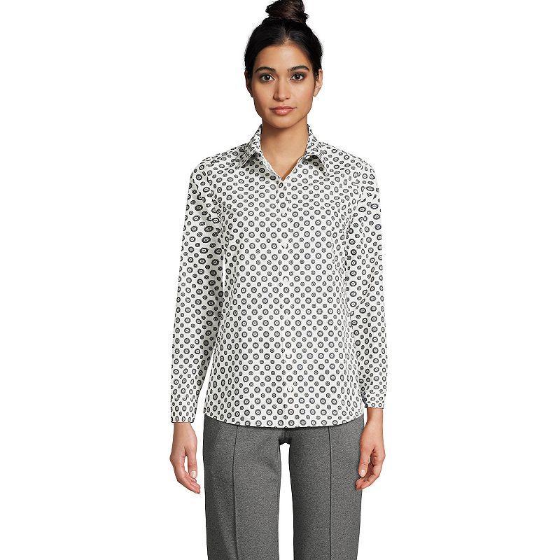 Petite Lands End No Iron Supima Cotton Long Sleeve Shirt, Womens Oxford Product Image