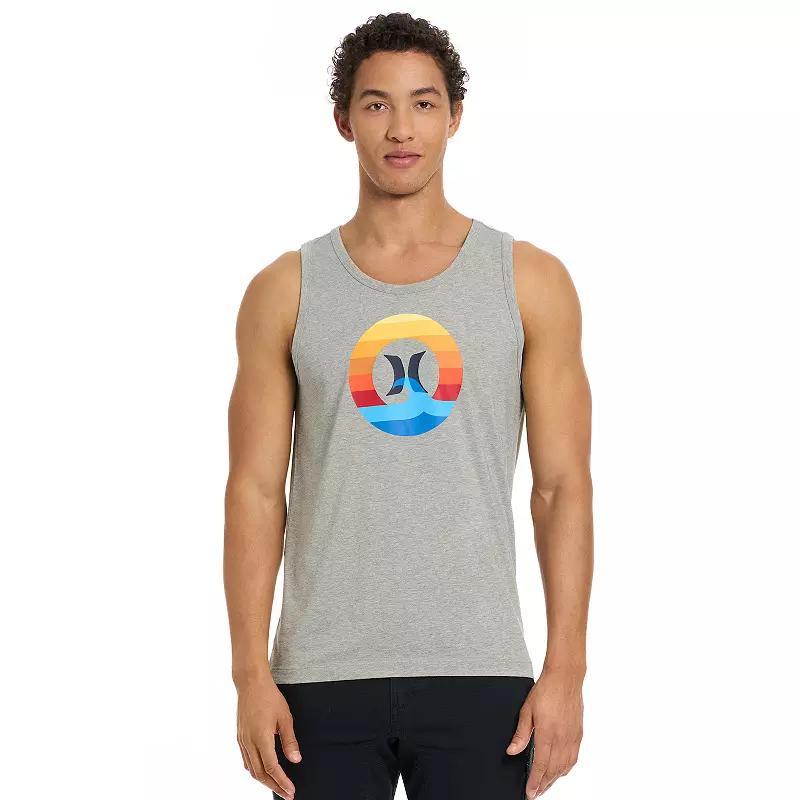 Mens Hurley Hibiscus Graphic Tank Top Dark Grey Grey Product Image