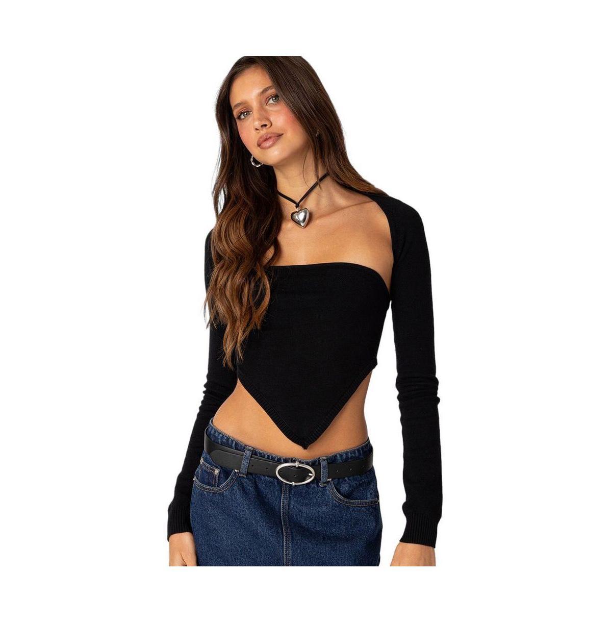 Women's Two Piece Knit Triangle Shrug Top Product Image