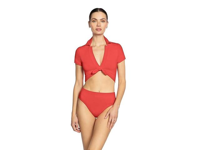 Robin Piccone Ava T-Shirt Top (Guava) Women's Swimwear Product Image