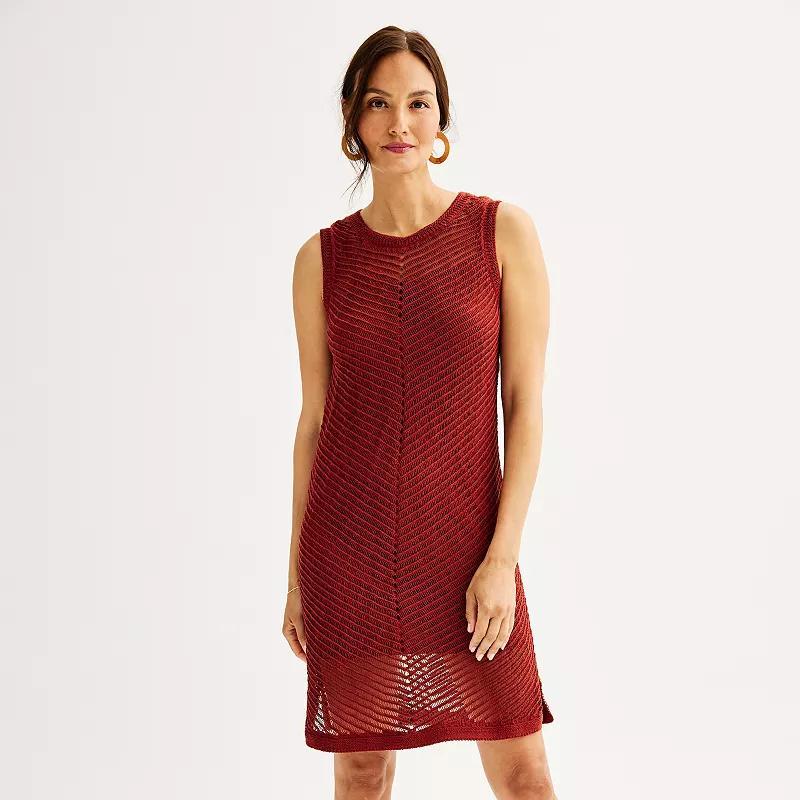 Womens Nine West Crochet Knee-Length Dress product image